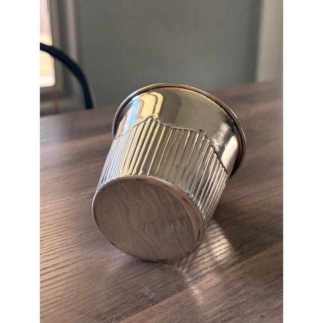 Art Deco Vintage Silverplate Half-Fluted Julep Tumbler Cup For Sale - Image 3 of 7