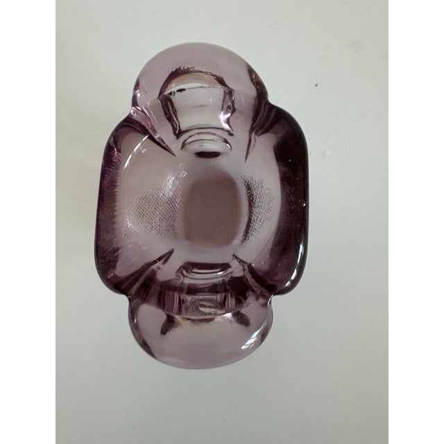 Vintage Italian Murano art glass bowl in amethyst color.