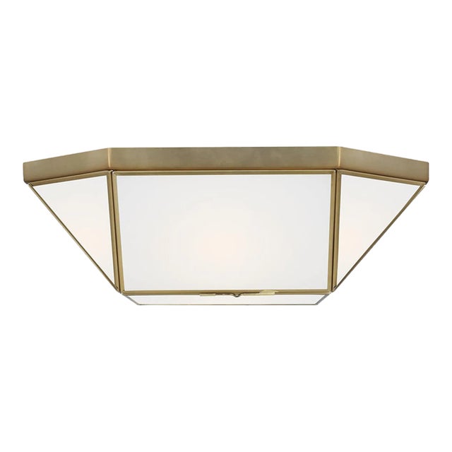 Suzanne Kasler By Visual Comfort Studio Morrison 2-Light Flush Mount in Satin Brass For Sale