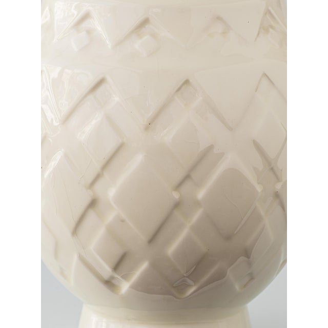 Art Deco Ceramic Pineapple Table Lamp with Silk Lampshade by Charles Catteau for Boch Frères, 1920s For Sale - Image 11 of 18