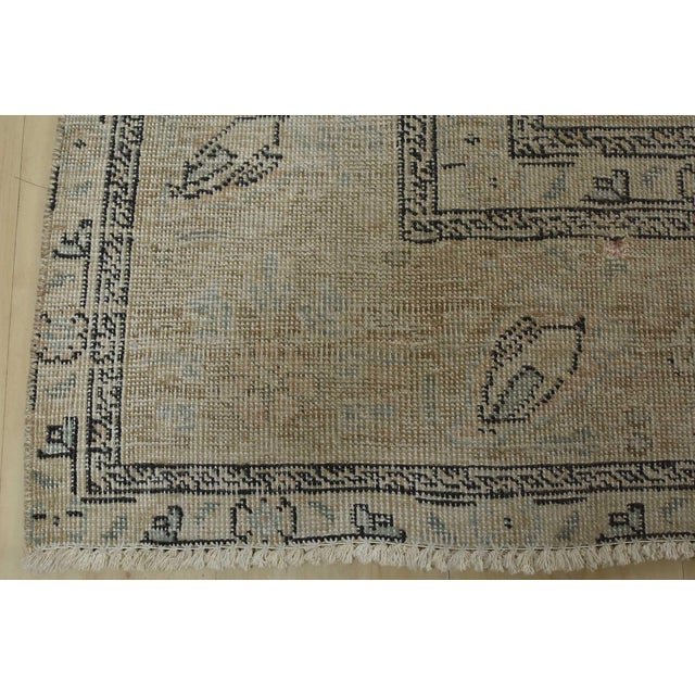Tabriz Rug 9’4” X 12’5” Beige Wool Vintage Distressed Hand-Knotted Carpet For Sale - Image 12 of 15