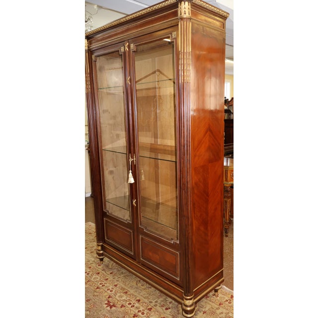 Fine 19th Century French Kingwood Bronze Ormolu Armoire Vitrine China Cabinet For Sale - Image 4 of 10