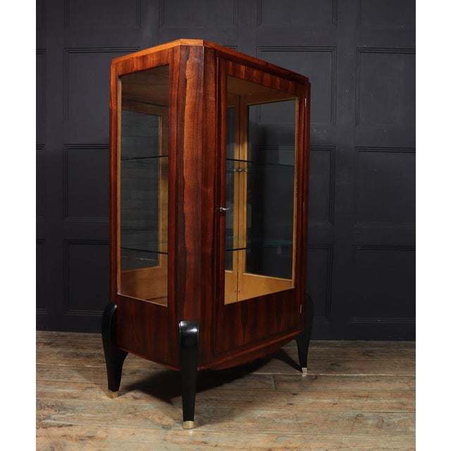 1930s Art Deco French Display Cabinet in Rosewood, 1930s For Sale - Image 5 of 16