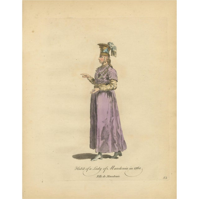 Jefferys, Lady of Macedonia Traditional Dress, 1749, Print For Sale