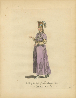Jefferys, Lady of Macedonia Traditional Dress, 1749, Print