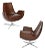 Pair of Mid-Century Brown Leather Chairs With Metal Base. Italy, 1970s For Sale