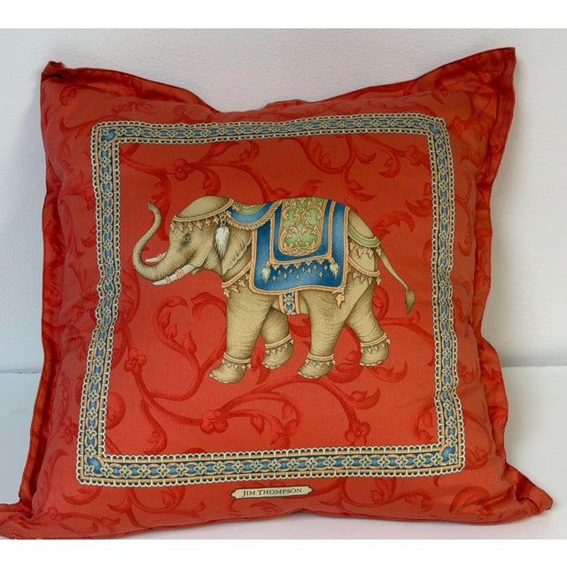 Textile Pair Jim Thompson Thai Silk Elephant Pillows, Tony Duquette Style, circa 1990s For Sale - Image 7 of 16