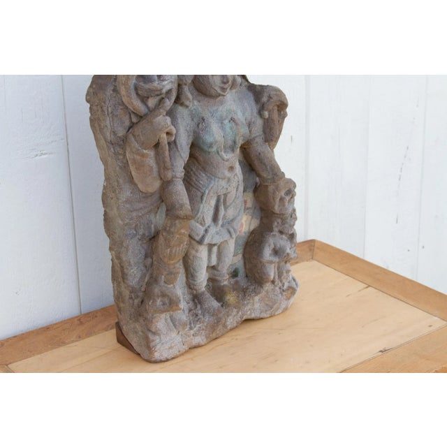 19th Century Mid 19th Century Indian Yakshi Stone Statue For Sale - Image 5 of 6
