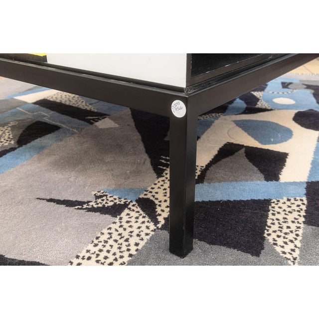 Custom Made Piet Mondrian Style Postmodern Square Glass and Wood Coffee Table For Sale - Image 10 of 10