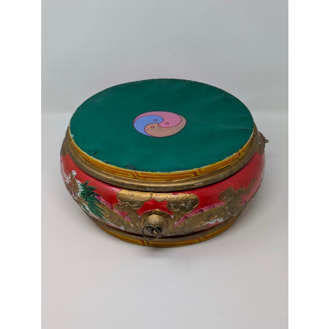 1950s 1950s Handmade Tibetan Dhyāngro/Nga Ritual Drum For Sale - Image 5 of 9