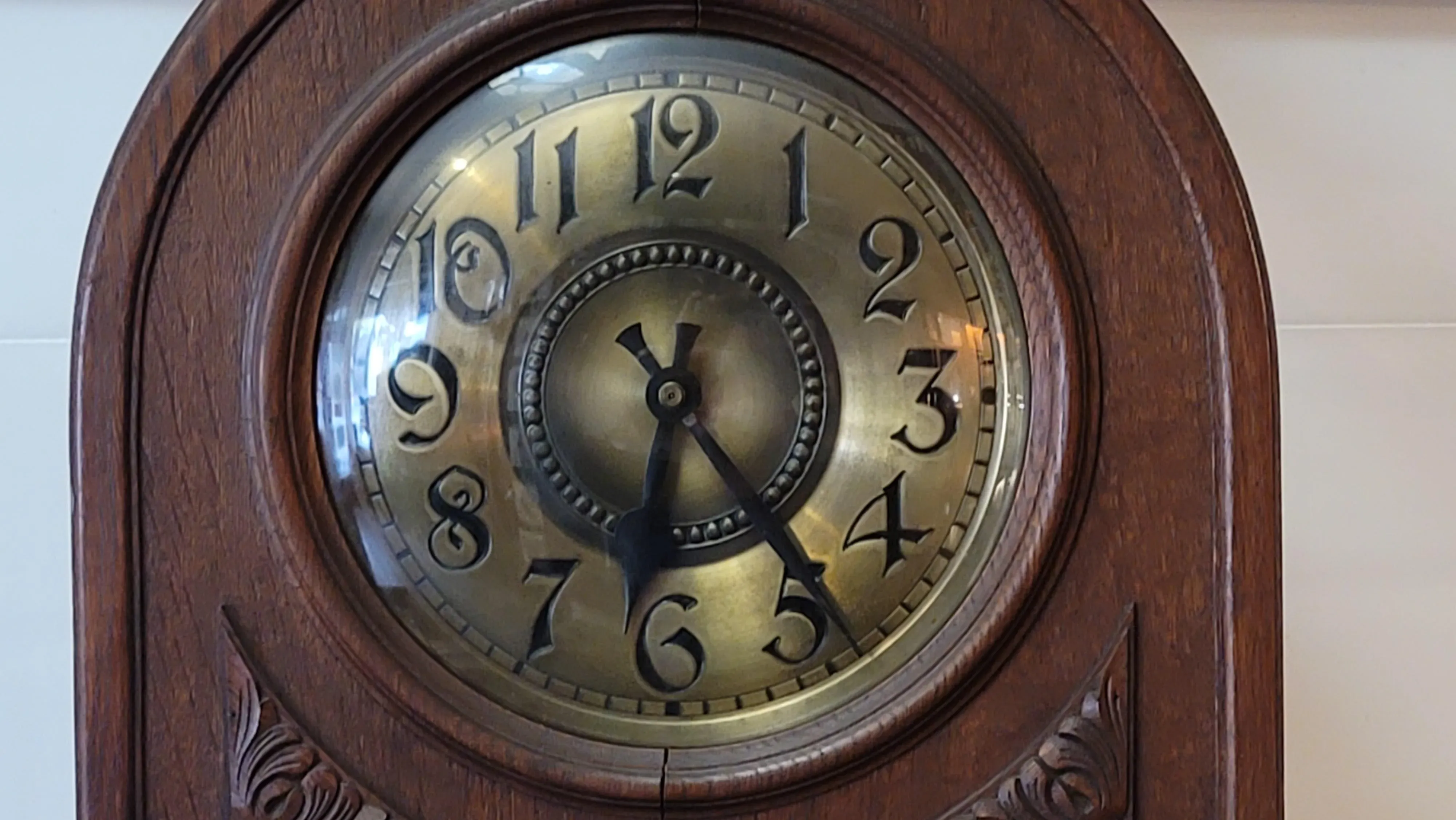 Antique 1920s Emil Bonneck German Grandfather Clock Works Well 5