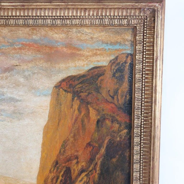 Monumental Antique Hudson River School Oil on Canvas Southwestern Landscape For Sale - Image 15 of 16