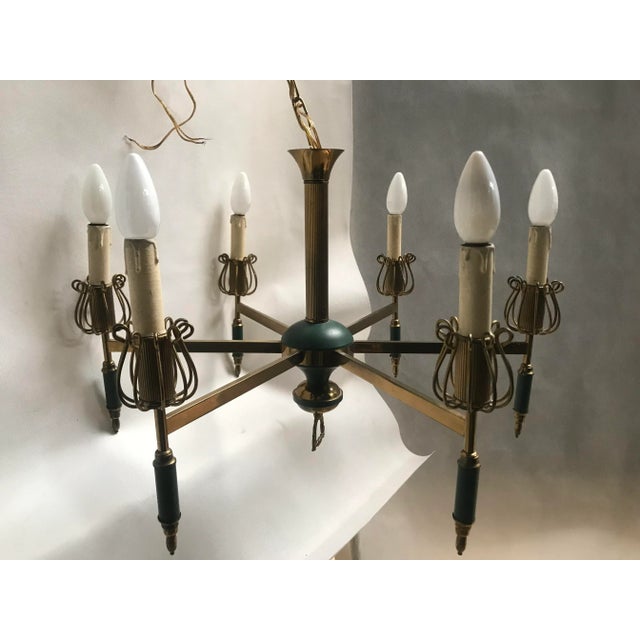 Art Deco Chandelier, 1950s For Sale - Image 4 of 18