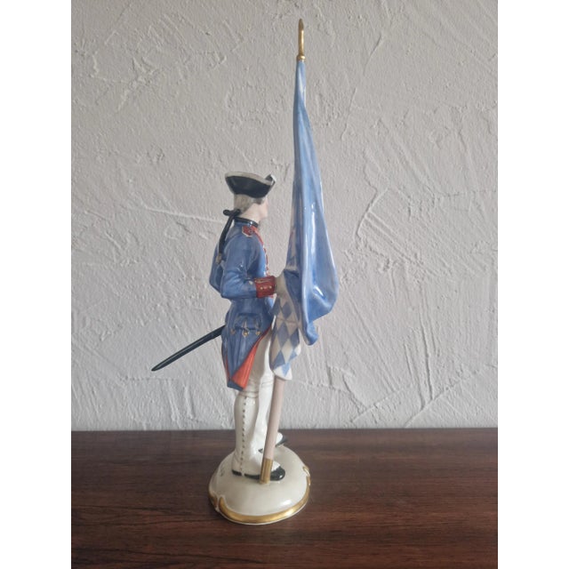 Porcelain Bavarian Ensign Figure by Hanns Goebl for Nymphenburg, 1930s For Sale - Image 4 of 10
