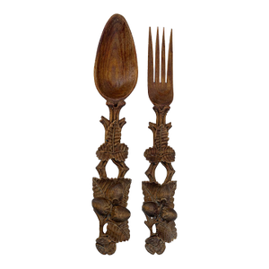Mid 20th Century Hand-Carved Black Forest Salad Set