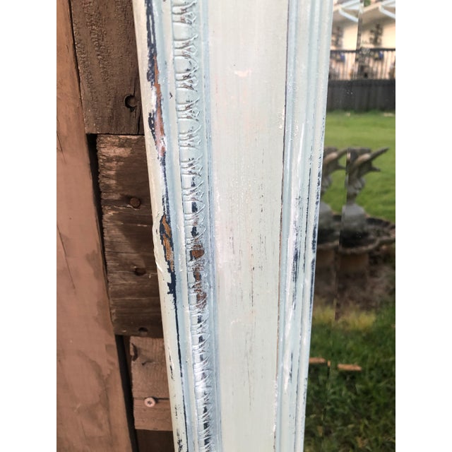 Sky Blue Distressed Lacquer Lexington Camden Wall Mirror For Sale - Image 8 of 9