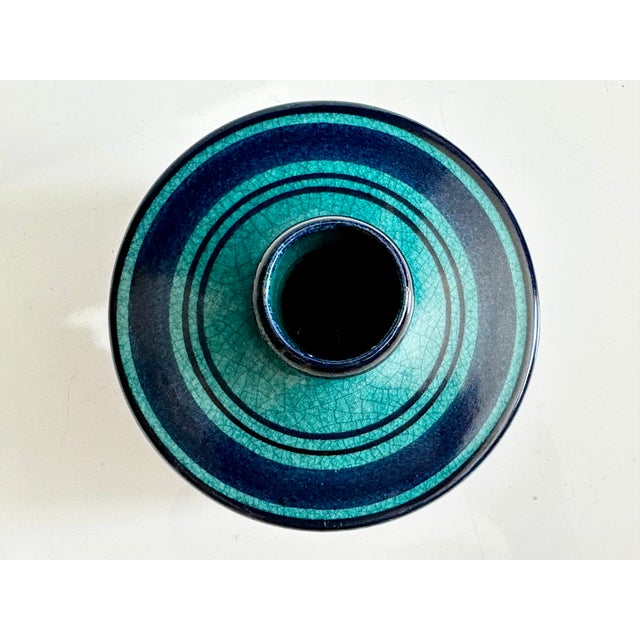 Hand-Thrown Studio Ceramic Vase in Turquoise-Blue Tones by Wilhelm Kagel, Germany, 1960s For Sale - Image 4 of 15