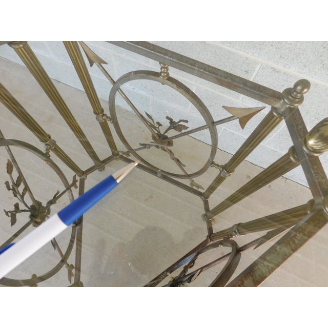 French Empire Style Ram's Head Bronze & Steel Center Table For Sale - Image 10 of 12