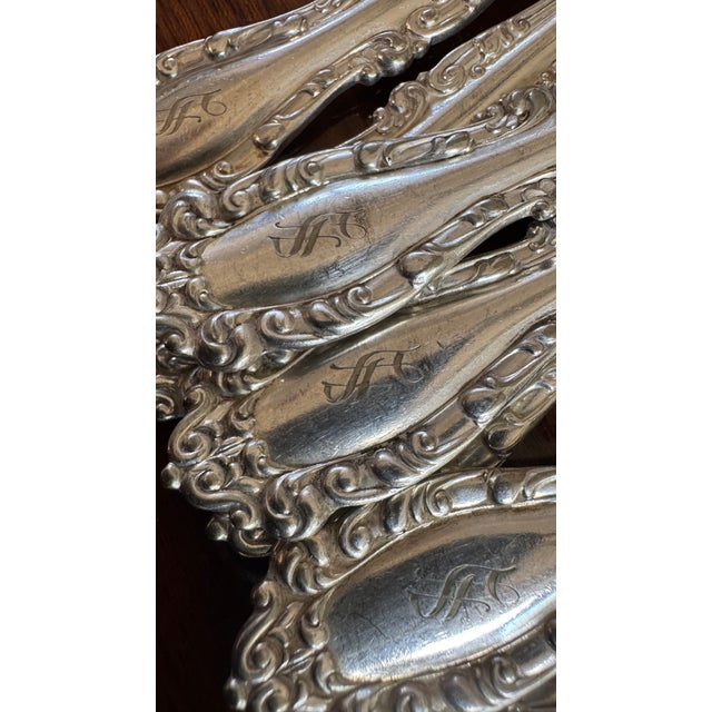 Antique Holmes & Edwards Silverplate Spoons,,Nassau/Fleur-De-Lis Pattern, Mono S Ornate Spoons, Antique Spoons, RARE...