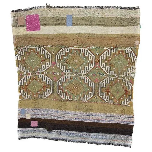 Textile 1960s Vintage Turkish Kilim Rug- 4′9″ × 5′2″ For Sale - Image 7 of 7