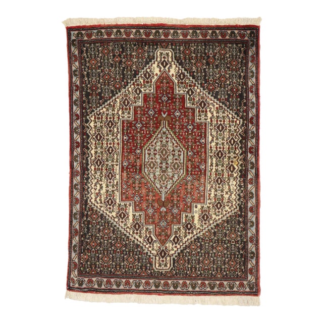 Vintage Persian Sanadaj Accent Rug - 02'05 X 03'05 For Sale