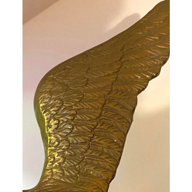 1970s Large Vintage Brass Eagle Sculpture For Sale - Image 5 of 9