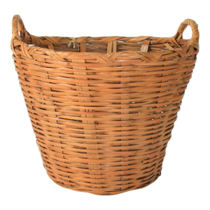 Vintage Handwoven Double Handle Split Reed Basket