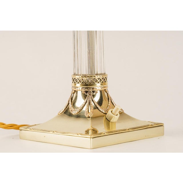 Art Noveau Table Lamp with Fabric Shade, Vienna, Austria, 1910s For Sale - Image 12 of 15