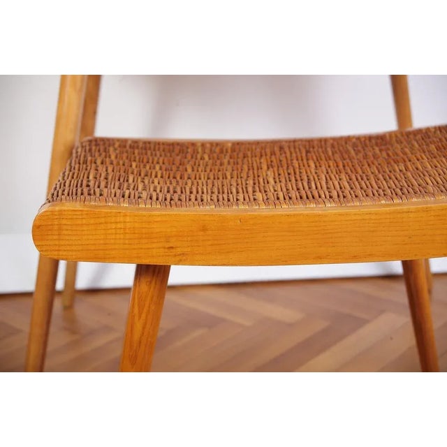 Mid-Century Ash and Wickerwork Side Table and Stool from Uluv, 1960s, Set of 2 For Sale - Image 14 of 18