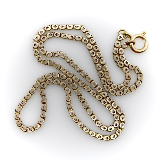 Mid 19th Century Mid 19th Century 10k Gold Early Victorian Star Link Chain 16.5” For Sale - Image 5 of 9