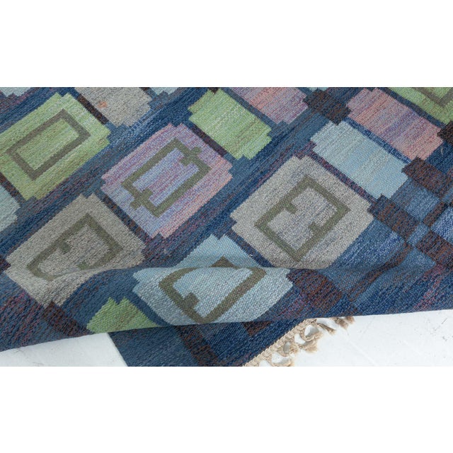 Mid-Century Modern Scandinavian Vintage Flatweave Rug – "Spise Hall" By Judith Johansson For Sale - Image 3 of 9