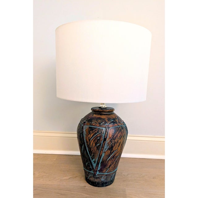 Ceramic 1990s Postmodern Ceramic Lamp Brutalist Style by Elite Lighting For Sale - Image 7 of 13