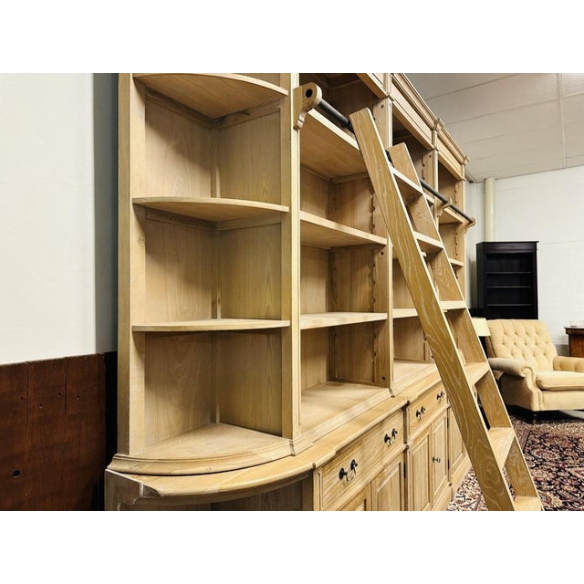 Wood Rustic Pale Oak Library Cabinet For Sale - Image 7 of 18