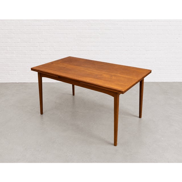 1960s Danish Mid Century Modern Teak Dining Table, Hidden Leaves, C. 1960’s For Sale - Image 5 of 13