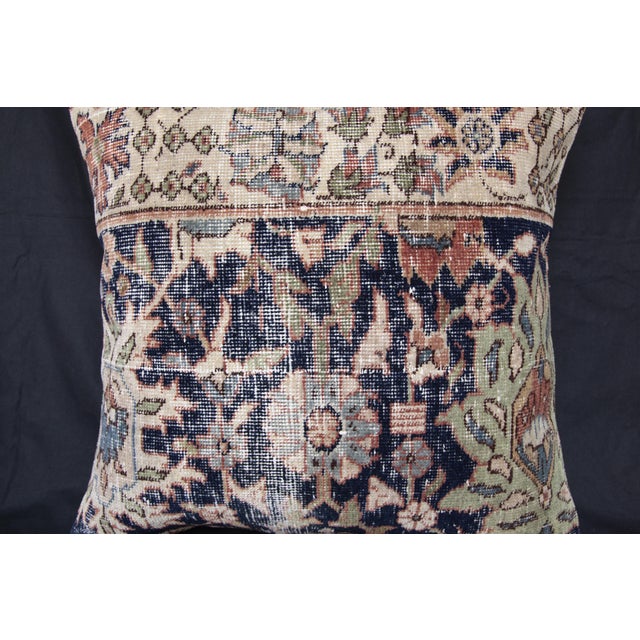 Handmade Navy Blue Rug Pillow Cover -20'' X 20'' For Sale In Tampa - Image 6 of 13