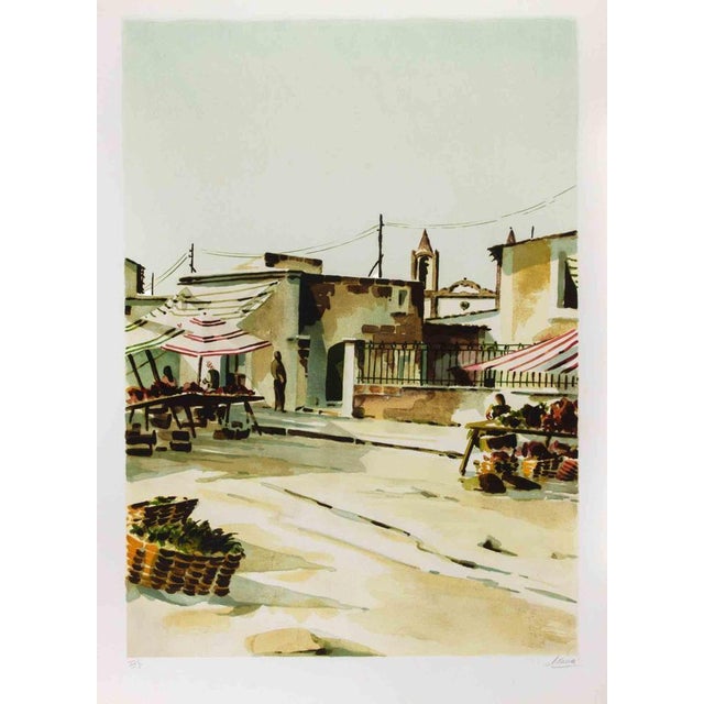 14-colors lithograph on wove paper realized in 1980s. Edition of 50. Hand signed and numbered in roman numbers. Excellent...