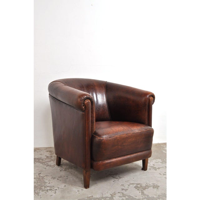 1960s Vintage Armchair in Leather, 1960s For Sale - Image 5 of 11