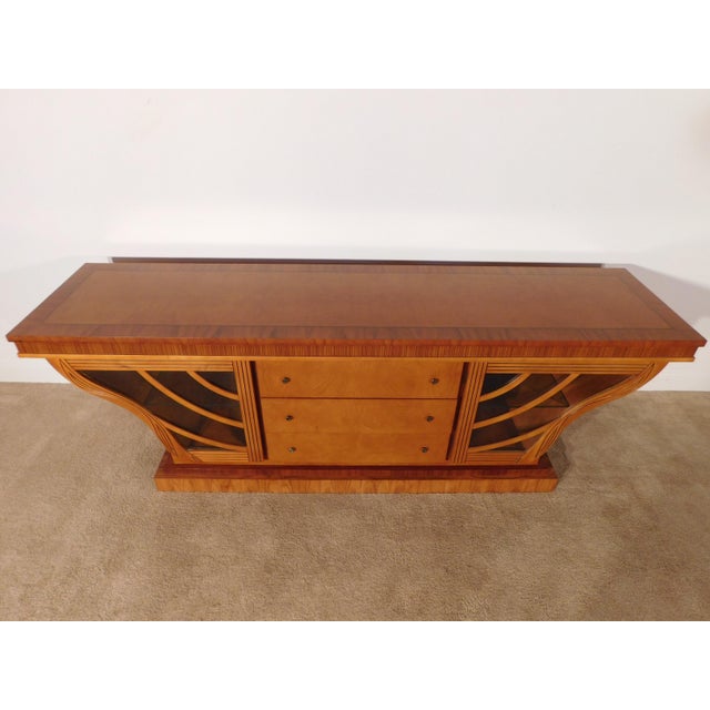 2010s Italian Carpanelli Furniture Art Deco Nouveau Cherry Inlaid Sideboard For Sale - Image 5 of 18