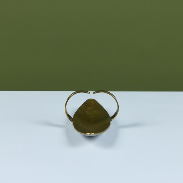 Metal Pal-Bell Brass Tray With Curved Handles For Sale - Image 7 of 12
