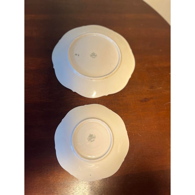 1930s Vintage Fine Porcelain Saucer & Dessert Plate With Stand For Sale - Image 5 of 6