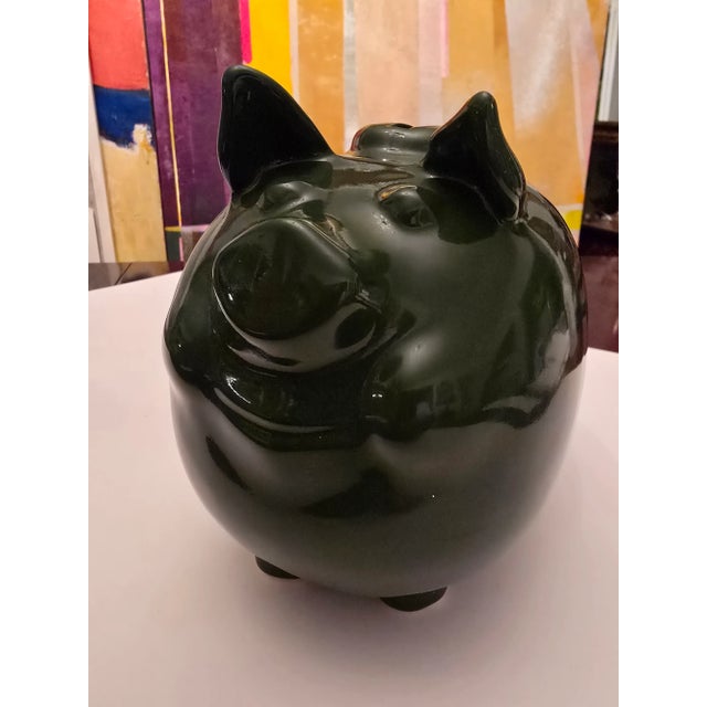 Vintage Mid Century Modern Jade Color Piggy Bank For Sale - Image 10 of 11