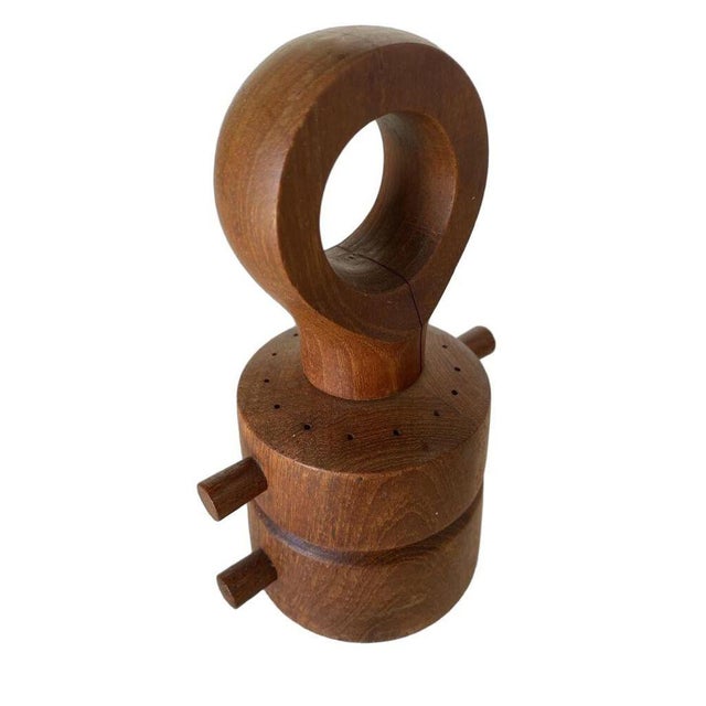 1960s Danish Modern Carved Teak Pepper Grinder Set by Jens Quistgaard For Sale - Image 4 of 9