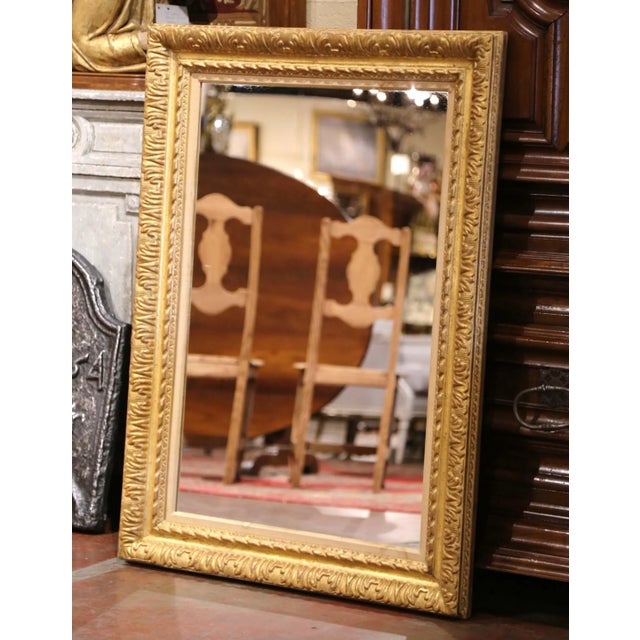 This elegant mirror was created in France, circa 1890. Rectangular in shape, the large mirror can be hang vertically or...
