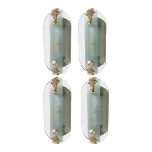 Set of Four Beveled Art Deco Style Sconces by Fratelli Martini. Italy, 1970's
