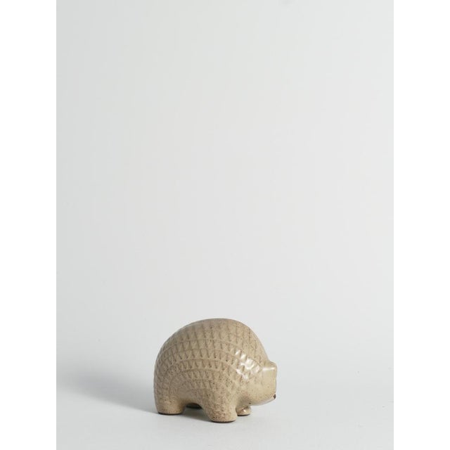 Beige Scandinavian Modern Zigzag Patterned Earthenware Hedgehog, 1960s For Sale - Image 8 of 15