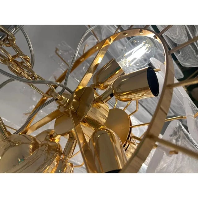 Veneered-White Listelli Alabastro Chandelier by Simoeng For Sale - Image 4 of 6
