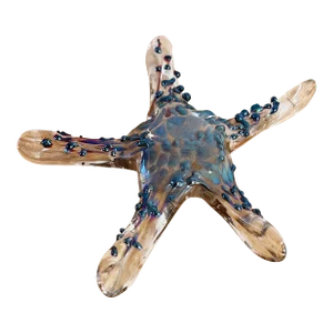 Vintage Iridescent Glass Starfish Paper Weight by John Barber