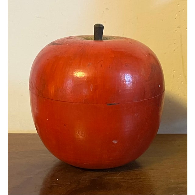 Antique Early 20th Century Paint Decorated Carved Wood Apple Box For Sale - Image 13 of 13
