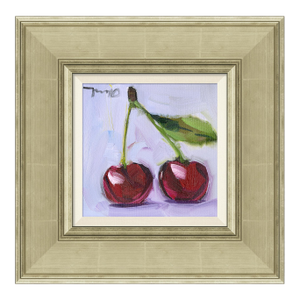 "Pair of Cherries" Original Oil Painting by Joseph Mota