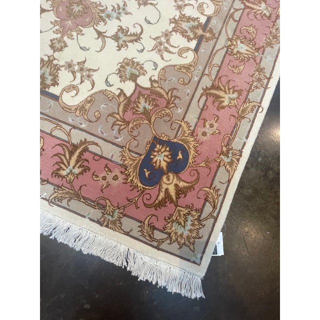 1990s 1990s Handwoven Persian Tabriz Area Rug 3'4" X 4'11" For Sale - Image 5 of 7